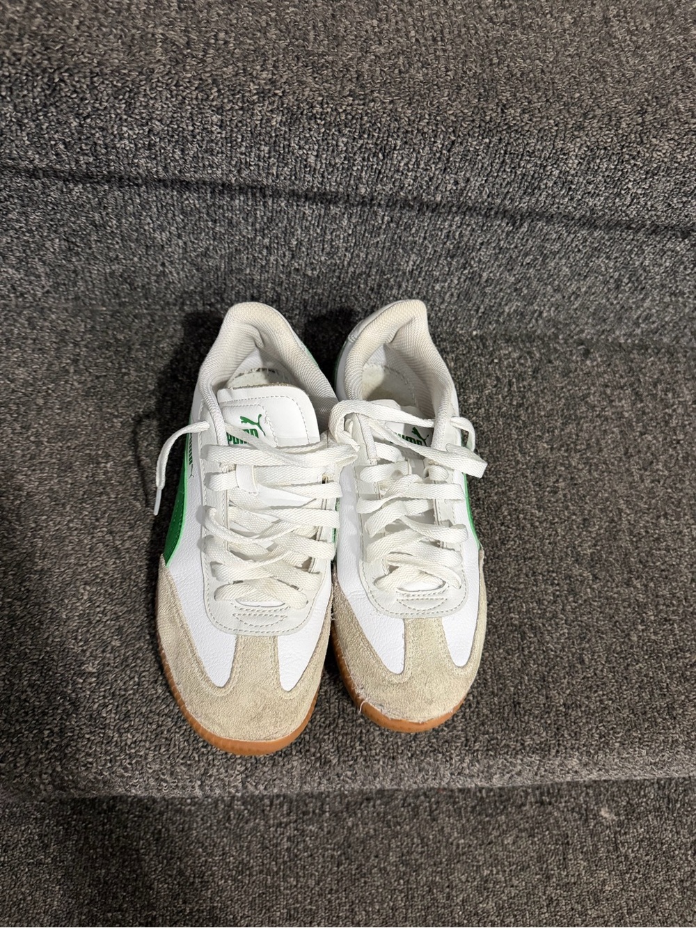 Classic White and Green Men's Sneakers with Gum Outsole